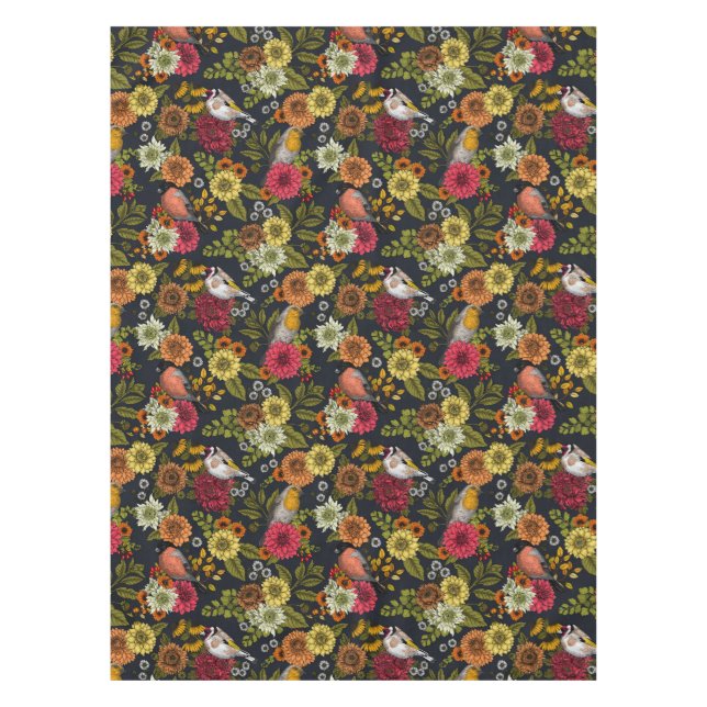 Gartenvögel und Blume 2 Tischdecke (Vorderseite)