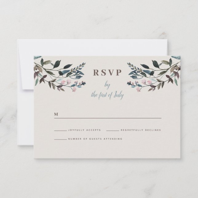 GartenWappen | Eggshell | Reaktionszeit RSVP Karte (Vorderseite)
