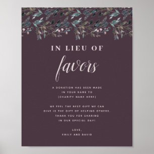 GartenWappen   Lila Hochzeitsspende Wohltätigkeit Poster