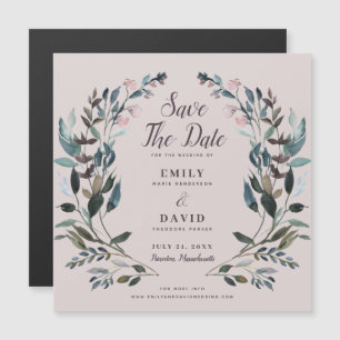GartenWappen   Mauve Lila Wedding Save the Date Magneteinladung