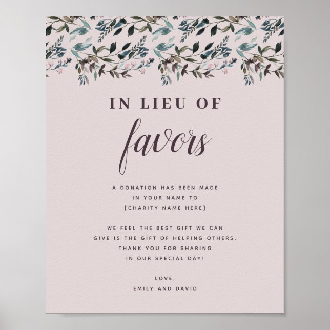 GartenWappen | Mauve Wedding Spende Wohltätigkeit Poster (Vorne)