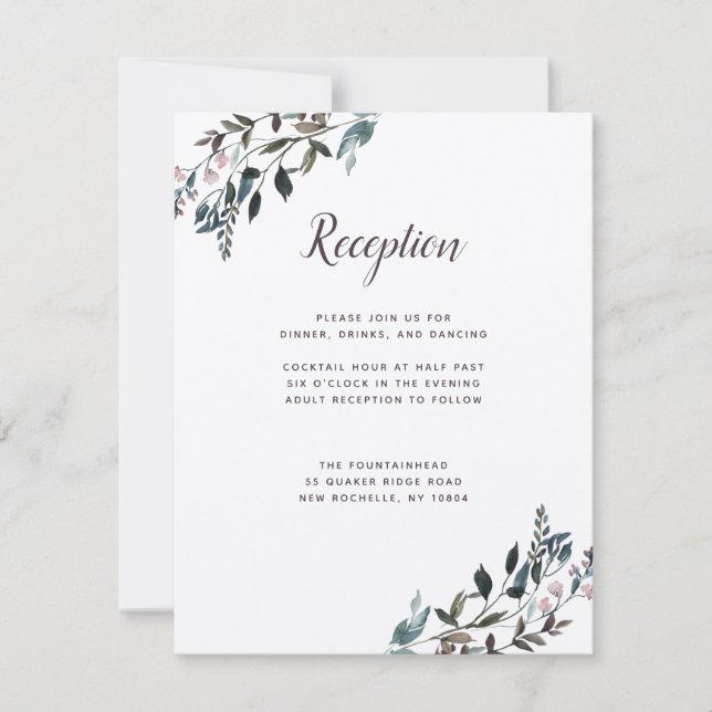 GartenWappen | Rustic Kraft Wedding Reception Info RSVP Karte (Vorderseite)