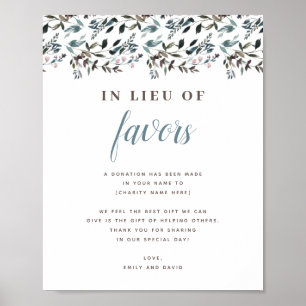 GartenWappen   White Blue Wedding Spende Wohltätig Poster