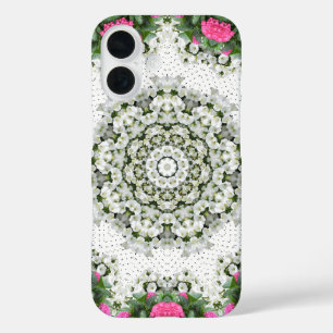 Gartenwasserbrunnen Rosa Blume Mandala Design iPhone 16 Hülle