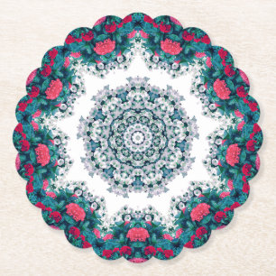 Gartenwasserbrunnen Rote Blume Mandala Untersetzer