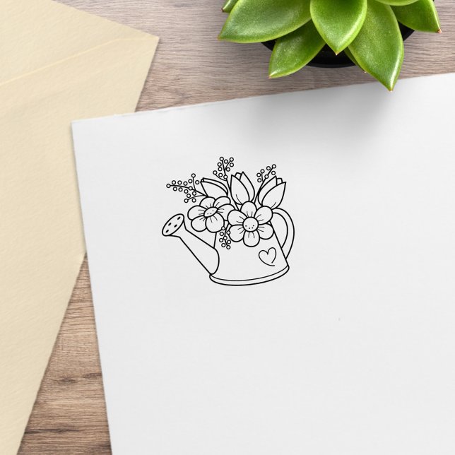 Gartenwasserdose mit Blume 2 Gummistempel (Von Creator hochgeladen)