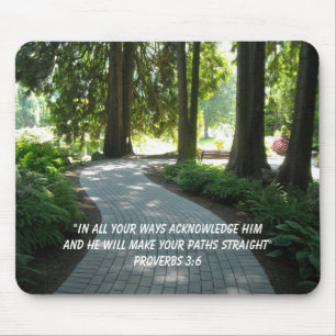 Gartenweg Inspirierender Bibelvers Mousepad