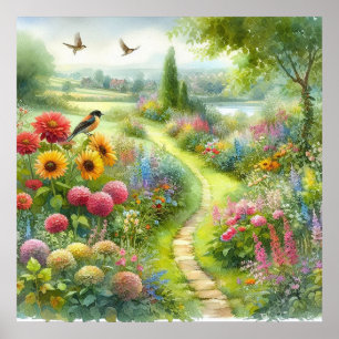 Gartenweg Landschaft 3 Poster