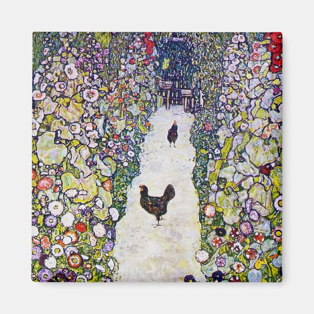 Gartenweg mit Hühnern, Gustav Klimt Magnet (Vorne)