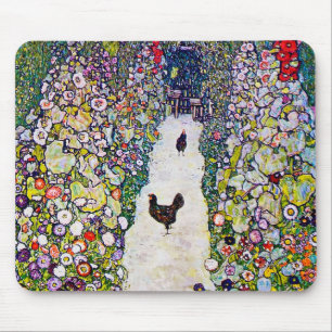 Gartenweg mit Hühnern, Gustav Klimt Mousepad