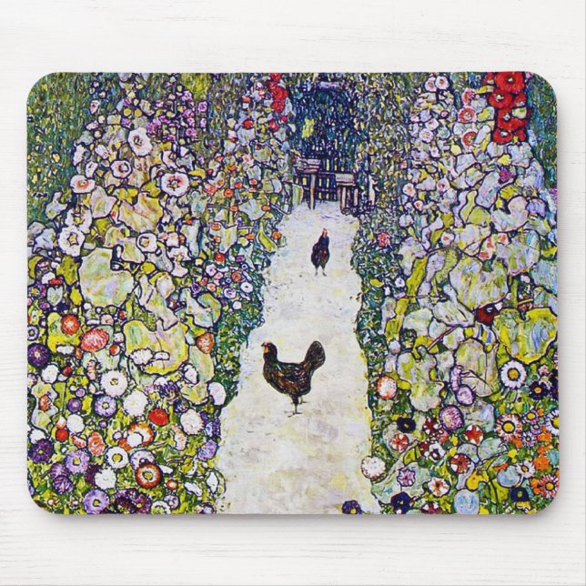 Gartenweg mit Hühnern, Gustav Klimt Mousepad (Vorne)