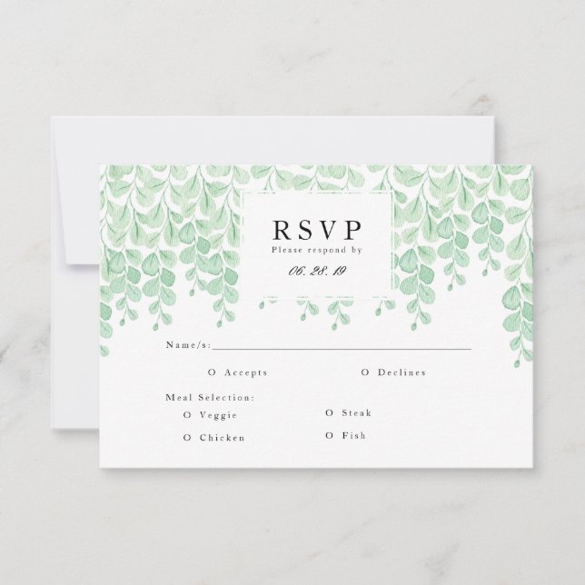 Gartenweine | Watercolor RSVP Card (Vorderseite)