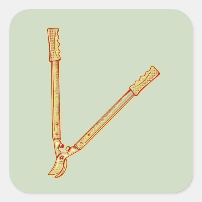 Gartenwerkzeug Quadratischer Aufkleber (Vorderseite)