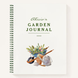 Gartenwerkzeug Watercolor Garden Journal Notizbuch