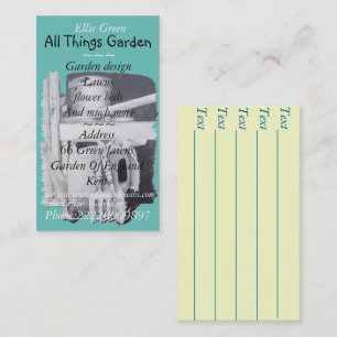 Gartenwerkzeuge bemalt für Gartengestaltung Visitenkarte
