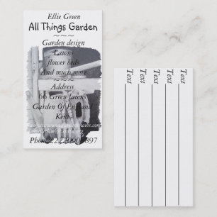 Gartenwerkzeuge für Gartengestaltung Visitenkarte