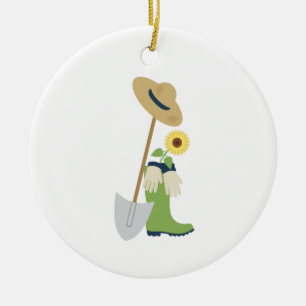 Gartenwerkzeuge Keramik Ornament