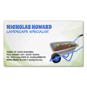 Gartenwerkzeuge   Landschaftsgärtner Magnetische Visitenkarte