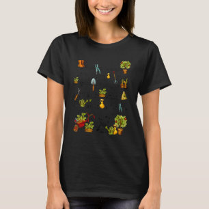Gartenwerkzeuge Musiknote Mitarbeiter Gärtner Pfla T-Shirt