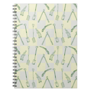 Gartenwerkzeuge Muster Notizblock