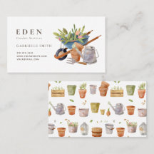 Gartenwerkzeuge Wasserfarben-Visitenkarte