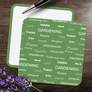 Gartenwörter Muster Stylish Grüner Garten Chic Mitteilungskarte