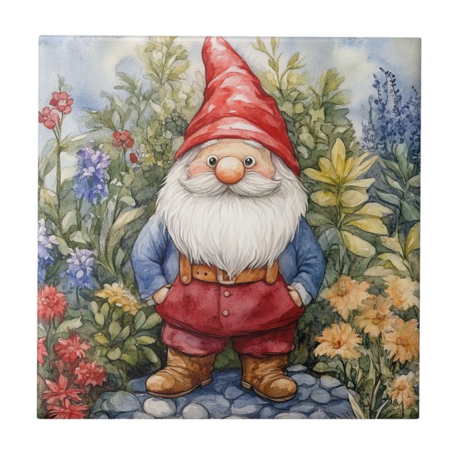 Gartenzwerg Fliese (Vorderseite)
