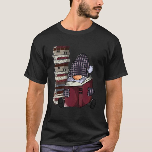 Gartenzwerg liest Bücher Zwerge Buch T-Shirt (Vorderseite)