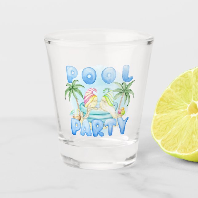 Gartenzwerg Poolparty Schnapsglas (Vorderseite)