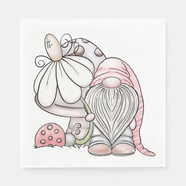 Gartenzwerg Serviette (Vorderseite)