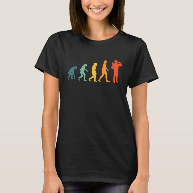 Gärtner Evolution Retro Gartenarbeit Landschaftsge T-Shirt (Vorderseite)