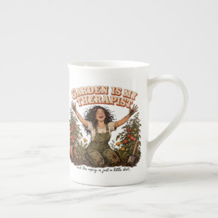 Gärtner Geschenk im Vintage-Stil für den Garten Prozellantasse