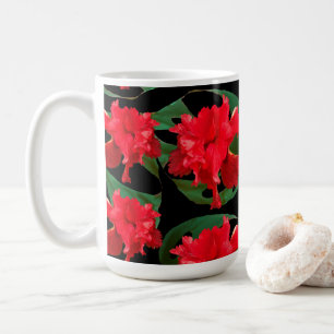 Gärtner Hibiskus Monstera Muster Schwarz Kaffeetasse