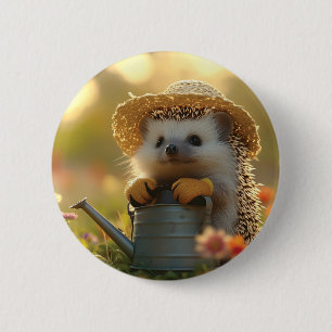 Gärtner in einer Blume Button