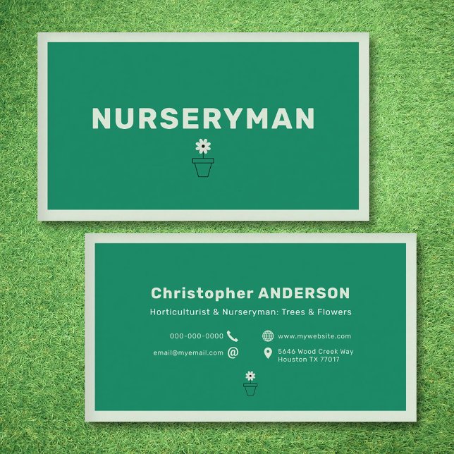 Gärtner - Minimalistisch Visitenkarte (Nurseryman - Minimalist Business Card)