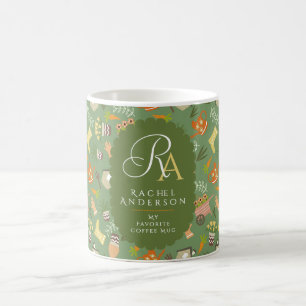 Gärtner Monogramm Grün Kaffeetasse