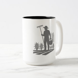 Gärtner-Silhouette Zweifarbige Tasse