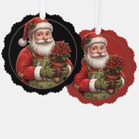 Gärtner Weihnachtsmann Poinsettie Weihnachtsbaumsc
