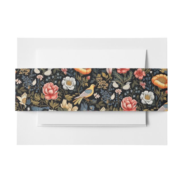 Gärtnergelbe Vogel und Blume Vintag Einladungsbanderole (Vorderseite Beispiel)