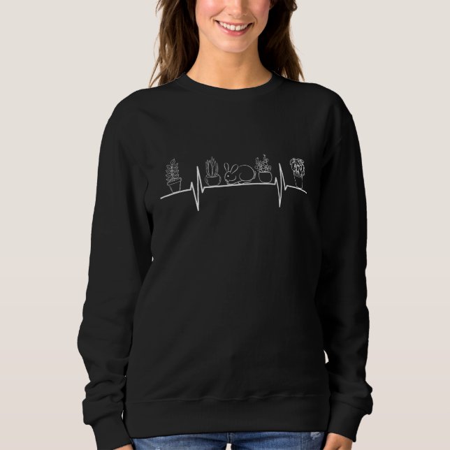 Gärtnerhitzer Niedlicher Rabbit Pflanze Gardener Sweatshirt (Vorderseite)