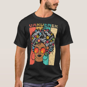 Gärtnerin Schwarze Frau Hat Afro-Frisur Schwarze G T-Shirt