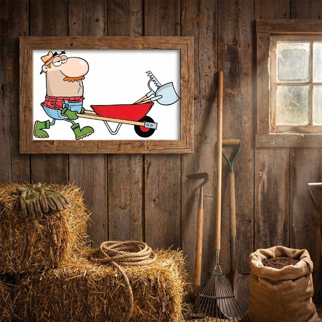 Gärtnerin und eine Schubkarre Poster (Von Creator hochgeladen)