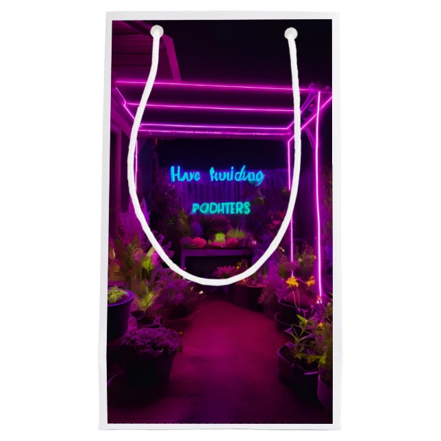 Gärtnerische Designs mit sonnigen Redewendungen Kleine Geschenktüte (Vorderseite)