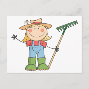 Gärtnermädchen wächst postkarte