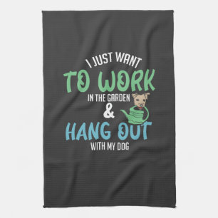 Gärtnern - Gärtnern und Hund Geschirrtuch