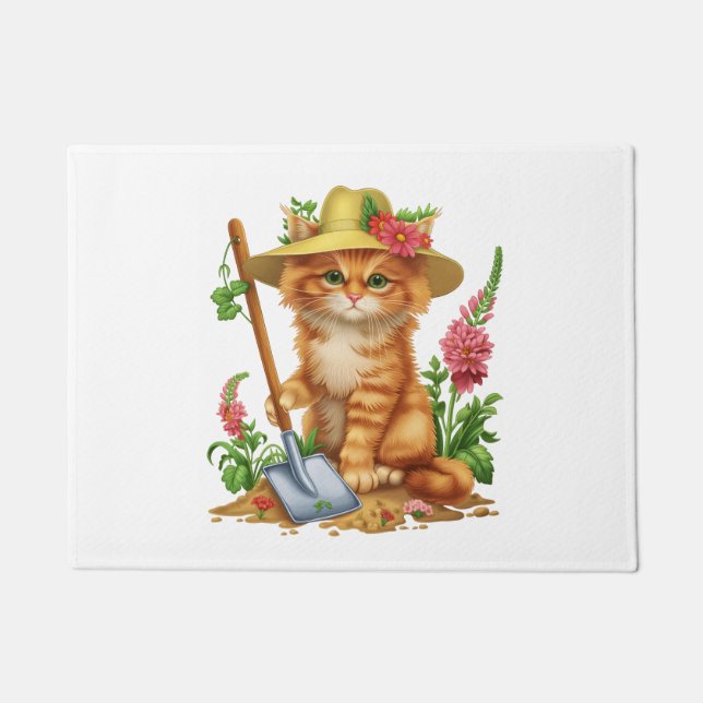 Gärtnern mit Katzen Fußmatte (Vorderseite)