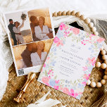 Gärtnerpastel Wilde Blume Fotos Qr Hochzeit Einladung<br><div class="desc">Unser Gartenromantisch Floral Einladung Sets die perfekte Kulisse für eine weiche Pastellhochzeit. Mit zarten Aquarellfloralen und romantischen Details in sanften pastellfarbenen Wasserfarben,  in hellrosa,  grau,  lavender und einem eleganten Pinselskript. Fügen Sie 3 Ihrer Fotos und einen qr-Code für eine All-in-One-Einladung hinzu.</div>