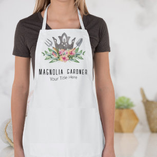 Gartnungskrone Boho Chic Wasserfarbe Werkzeuge Blu Schürze