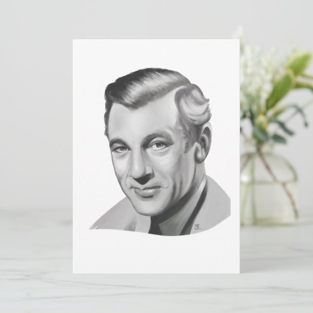 Gary Cooper Feiertagskarte (Stehend Vorderseite)