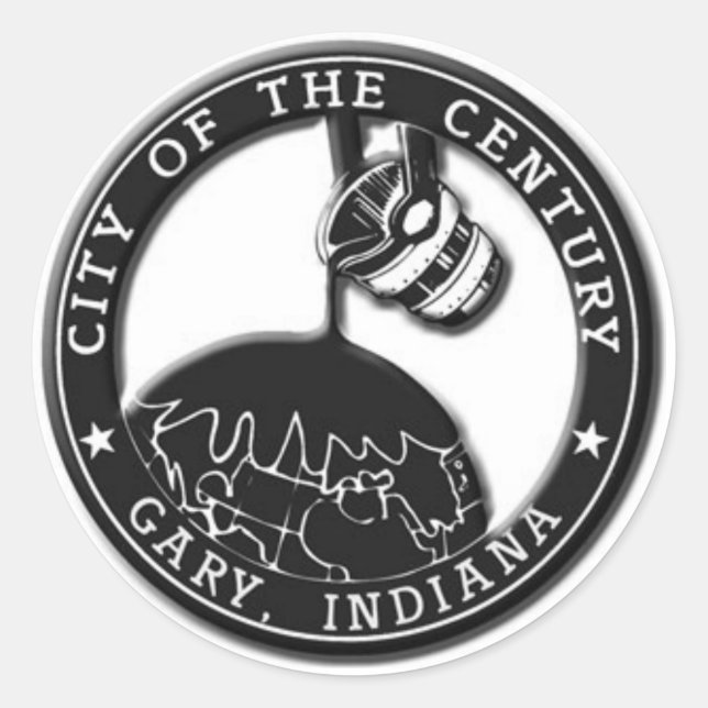 Gary, Indiana Siegel Runder Aufkleber (Vorderseite)